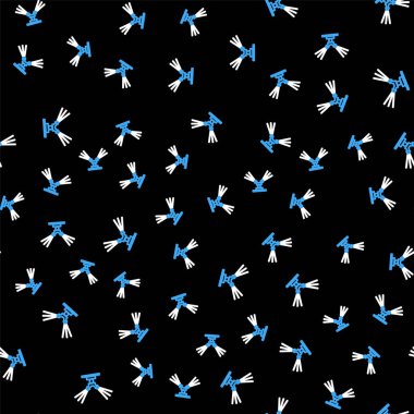 Çizgi Otomatik Sulama Sulama Simgesi siyah arkaplanda izole edilmiş pürüzsüz desen. Su ekipmanları. Bahçe elemanı. Sprey tabanca ikonu. Vektör