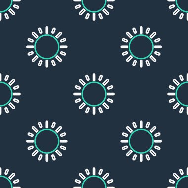 Çizgi Sun simgesi siyah arkaplanda izole edilmiş. Vektör