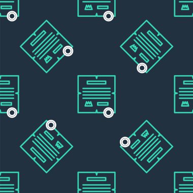 Satır Kararnamesi, kağıt, parşömen, parşömen simgesi siyah arkaplanda izole edilmiş kusursuz desen. Vektör