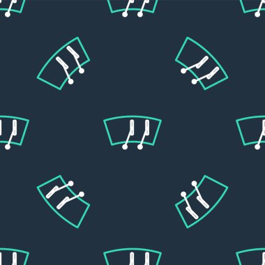 Çizgi Windscreen sileceği simgesi siyah arkaplanda izole edilmiş. Vektör