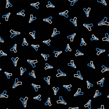 Çizgi Eller dua pozisyonunda ikon siyah arkaplanda izole edilmiş kusursuz desen. Tanrı 'ya inanç ve umutla dua edin. Vektör