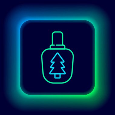 Parlayan neon hattı kantin su şişesi simgesi siyah arka planda izole edildi. Turist matarası ikonu. Kampanyada bir kavanoz su kullanıldı. Renkli taslak konsepti. Vektör