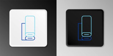 Gri arkaplanda Hindistan tekstil ikonu izole edildi. Yuvarlan, paspas, halı, halı, halı ya da kağıt rulo ikonu. Renkli taslak konsepti. Vektör