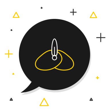 Beyaz arka planda tüy ikonu olan çizgi Hindistan başlıklı türban. Renkli taslak konsepti. Vektör