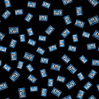 Line News simgesi siyah arkaplanda kusursuz desen izole etti. Gazete tabelası. Kitle iletişim sembolü. Vektör