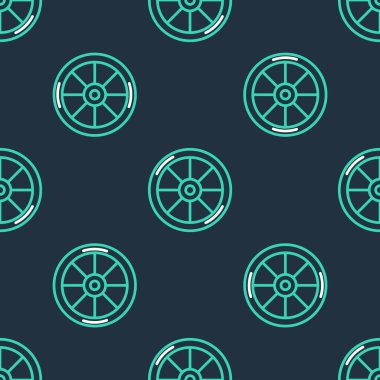 Bisiklet tekeri simgesi siyah arkaplanda izole edilmiş. Bisiklet yarışı. Olağanüstü bir spor. Spor malzemeleri. Vektör