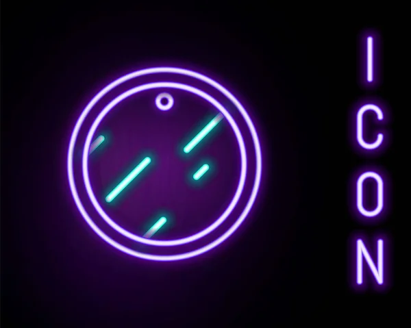 Glödande Neon Line Skärbräda Ikon Isolerad Svart Bakgrund Hacka Brädan — Stock vektor