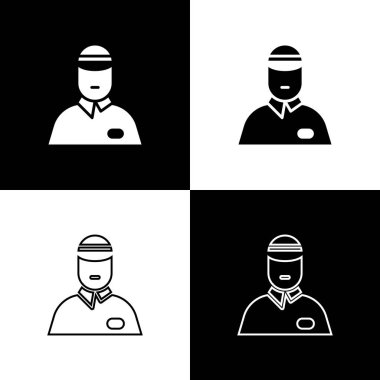 Set Seller icon isolated on black and white background. Vector Illustration clipart