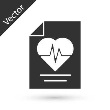 Gri Sağlık Sigortası ikonu beyaz arka planda izole edildi. Hasta koruması. Güvenlik, güvenlik, koruma, konsept koruma. Vektör.