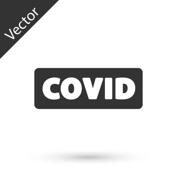 Šedý Corona virus covid-19 ikona izolované na bílém pozadí. Bakterie a bakterie, rakovina buněk, mikrobi, houby. Vektor. — Stockový vektor