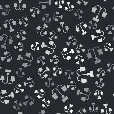 Gri Avize simgesi siyah arkaplanda izole edilmiş. Vektör