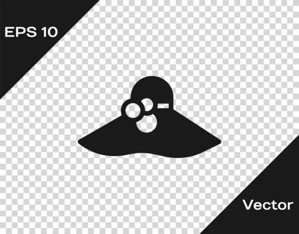 Schwarz Elegante Frauen Hut Symbol isoliert auf transparentem Hintergrund. Vektor — Stockvektor