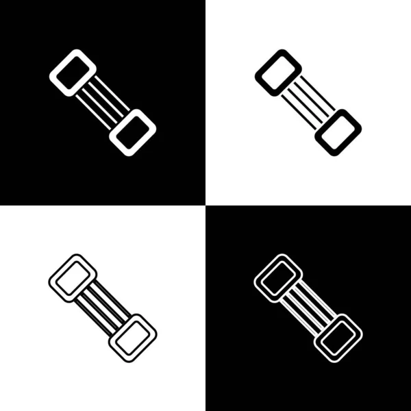 Establecer icono expansor de pecho aislado sobre fondo blanco y negro. Vector — Vector de stock