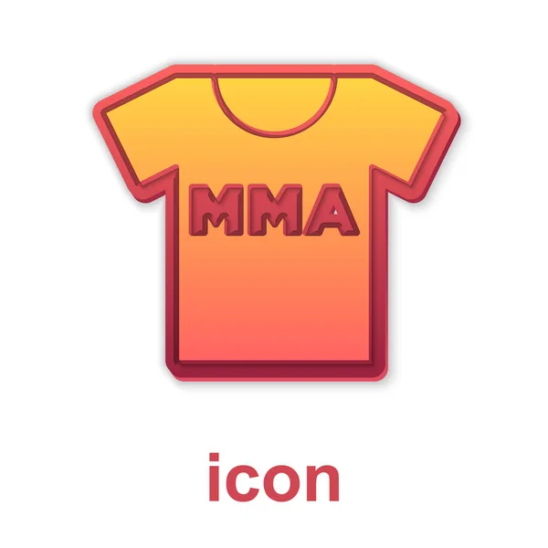 Gold T-shirt with fight club MMA icon isolated on white background. Mixed martial arts. Vector