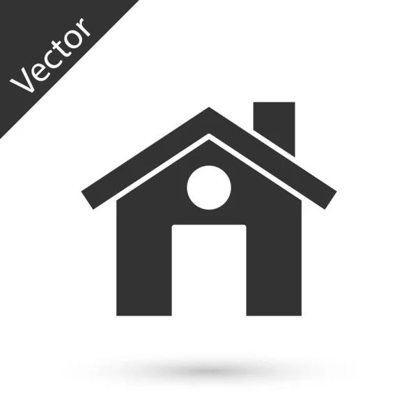 Graues Haus Ikone isoliert auf weißem Hintergrund. Heimatsymbol. Vektor — Stockvektor