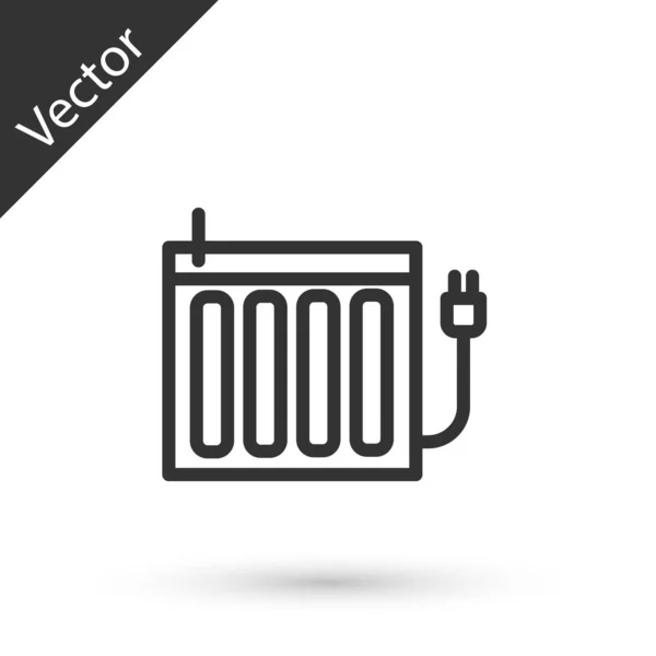 Icono del radiador Grey Heating aislado sobre fondo blanco. Vector — Vector de stock