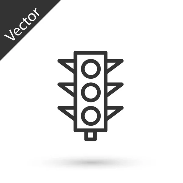 Icono de semáforo gris aislado sobre fondo blanco. Vector — Vector de stock