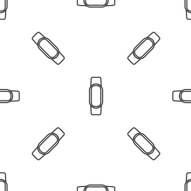 Gri çizgi Smartwatch simgesi beyaz arkaplandaki kusursuz deseni izole etti. Vektör
