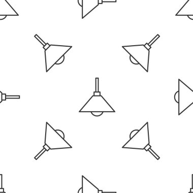 Gri çizgi lambası ikonu beyaz arka planda izole edilmiş. Tavan lambası ampulü. Vektör