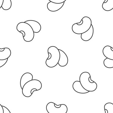 Gri çizgi fasulye ikonu beyaz arka planda izole edilmiş kusursuz desen. Vektör