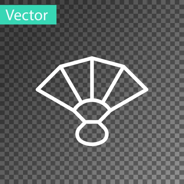 Witte lijn Fan flamenco accessoire pictogram geïsoleerd op transparante achtergrond. Vector — Stockvector