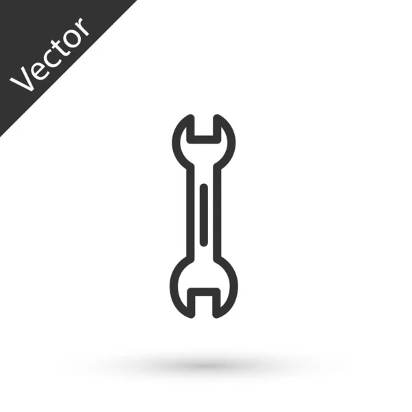 Graue Linie Schlüsselschlüssel-Symbol isoliert auf weißem Hintergrund. Vektor — Stockvektor