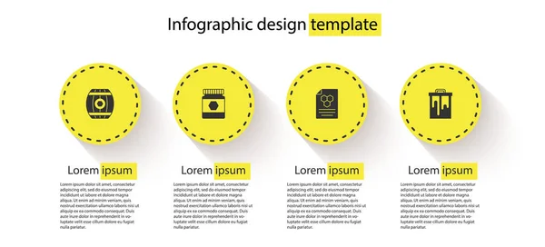 Conjunto de barril de madeira com mel, Jar de, favo de mel e. Modelo de infográfico de negócios. Vetor — Vetor de Stock