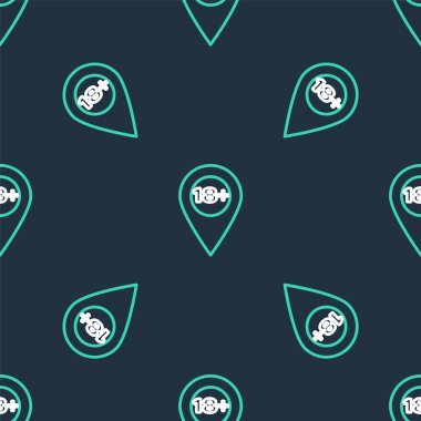 Çizgi haritası işaretleyicisi, 18 artı simge, siyah arkaplanda izole edilmiş, pürüzsüz desen. Yaş sınırlama sembolü. 18 artı içerik işareti. Yetişkinlerin içeriği sadece simgedir. Vektör