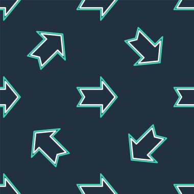 Satır Arrow simgesi siyah arkaplanda kusursuz desen izole etti. Yön Arrowhead sembolü. Navigasyon işaretçisi işareti. Vektör