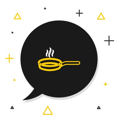 Hattı Kızartma simgesi beyaz arkaplanda izole edildi. Kızartma veya kızartma gıda sembolü. Renkli taslak konsepti. Vektör