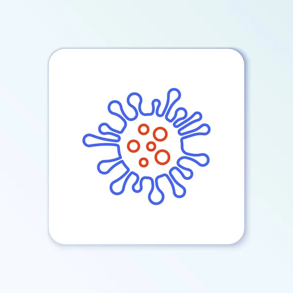 Иконка Линии Бактерии Выделена Белом Фоне Бактерии Микробы Вызывающие Заболевания — стоковый вектор