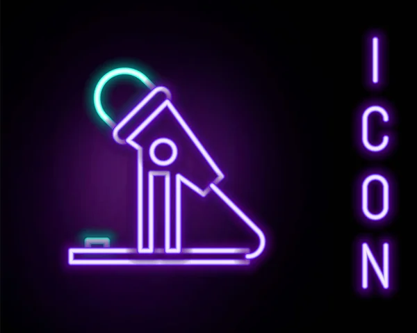 Leuchtendes Neon Line Mikrofonsymbol Isoliert Auf Schwarzem Hintergrund Mikrofon Radio — Stockvektor