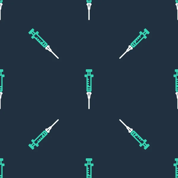 线注射器图标隔离无缝图案黑色背景 疫苗注射器 注射器 流感疫苗 医疗设备 — 图库矢量图片