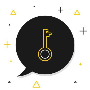 Beyaz arkaplanda eski anahtar simgesi izole edildi. Renkli taslak konsepti. Vektör