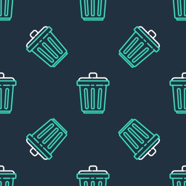 Çöp kutusu simgesi siyah arkaplanda izole edilmiş. Çöp kutusu tabelası. Sepet simgesini geri dönüştür. Ofis çöpü ikonu. Vektör