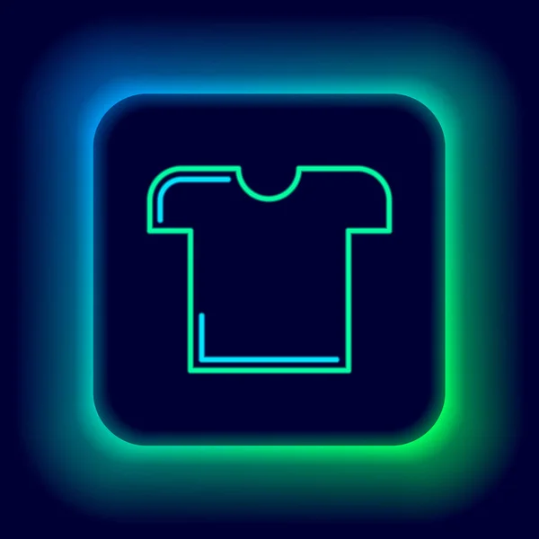 Λάμψη Νέον Γραμμή Shirt Εικονίδιο Απομονώνονται Μαύρο Φόντο Πολύχρωμο Περίγραμμα — Διανυσματικό Αρχείο
