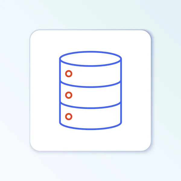 Line Server Data Web Hosting Pictogram Geïsoleerd Witte Achtergrond Kleurrijk — Stockvector