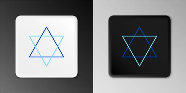 Line Star David Ikonen Isolerad Grå Bakgrund Judisk Religionssymbol Israels — Stock vektor