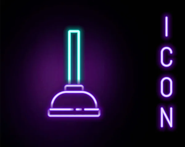 Gloeiende Neon Lijn Rubber Zuiger Met Houten Handvat Voor Het — Stockvector