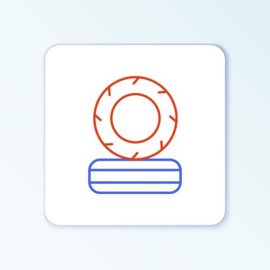 Yanan lastik çizgisi simgesi beyaz arkaplanda izole edilmiş. Renkli taslak konsepti. Vektör