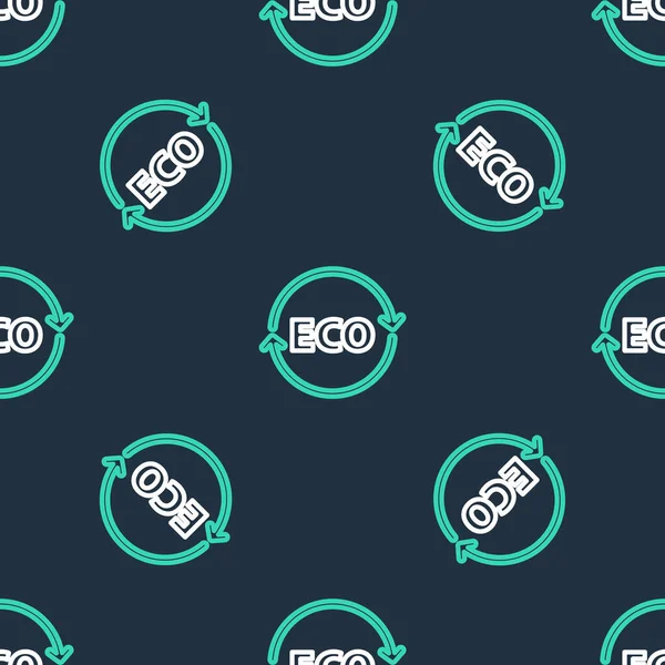 Line Banner Label Tag Logo Eco Green Healthy Food Icon — Stock Vector