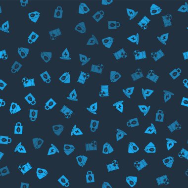 Etiketi yaprak, su enerjisi, varilde radyoaktif atık ve poşet geri dönüşümü sorunsuz bir şekilde ayarlayın. Vektör