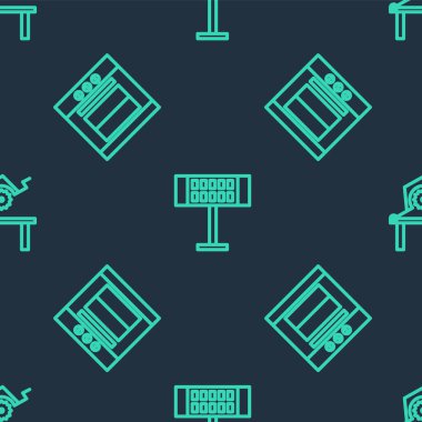 Elektrik ısıtıcısı, fırın ve masa testeresi, ahşap işçiliği için kusursuz desen ayarlayın. Vektör