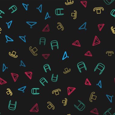 Hat askısı gardırobu, kulaklıklı kış şapkası, erkek ve erkek iç çamaşırları kusursuz desenli. Vektör