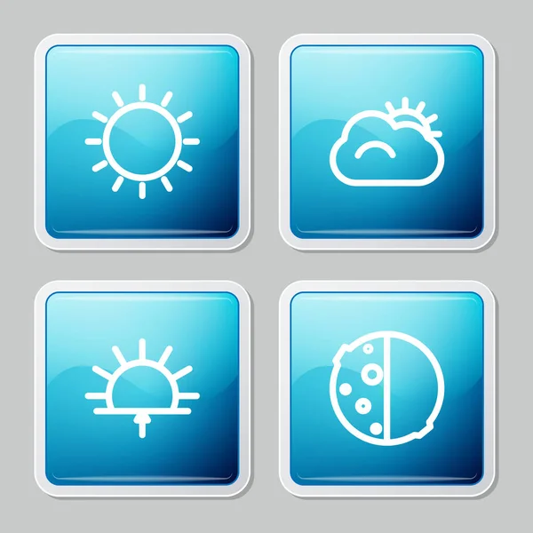 Untergangslinie Sonne und Wolke, Sonnenaufgang und Sonnenfinsternis. Vektor — Stockvektor