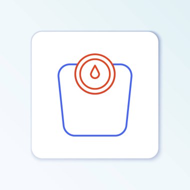 Sıra Banyo Ölçeği simgesi beyaz arka planda izole edildi. Ağırlık ölçme ekipmanı. Ağırlık ölçeği spor konsepti. Renkli taslak konsepti. Vektör