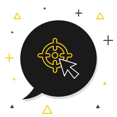 Satır Hedefi finansal hedef kavramı simgesi beyaz arkaplanda izole edildi. Sembolik hedeflere ulaşım, başarı. Renkli taslak konsepti. Vektör