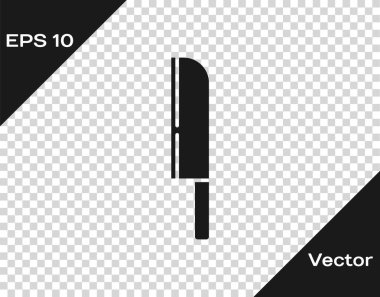 Siyah Bıçak simgesi şeffaf arkaplanda izole edildi. Çatal bıçak sembolü. Vektör.