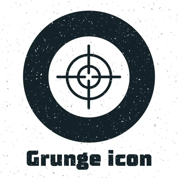 Grunge Target Spor Ikonu Beyaz Arka Planda Izole Edildi Atış — Stok Vektör
