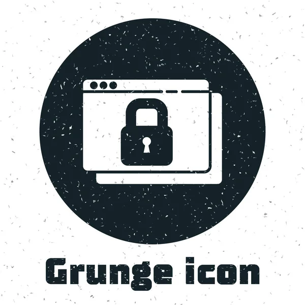 Grunge Säkra Din Webbplats Med Https Ssl Ikon Isolerad Vit — Stock vektor